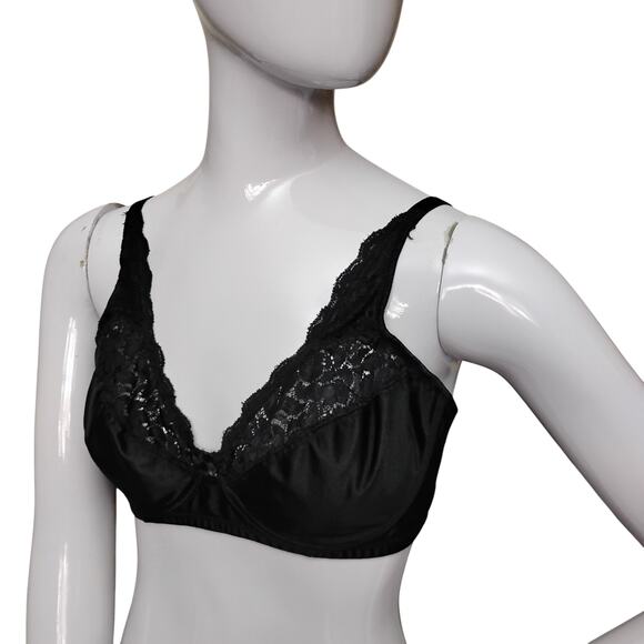 Gelmart Wireless Bra Size 38B Black Not Padded Adjustable Straps - Picture 1 of 7